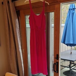 Athleta Pink Midi Silk Like Dress